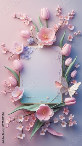 A misty cherry blossom wreath, bringing a soft and poetic touch.