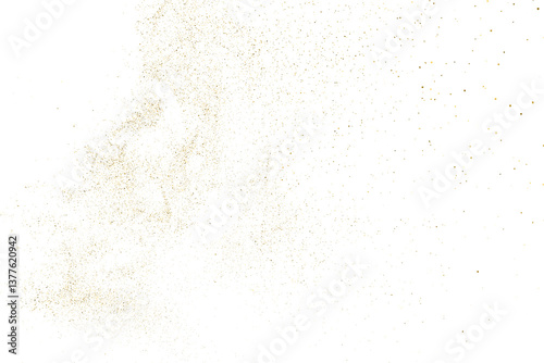 Obraz na płótnie Gold texture pattern on transparent background. Old paper surface. Light golden confetti. Yellow Illustration backdrop. PNG design element. w salonie