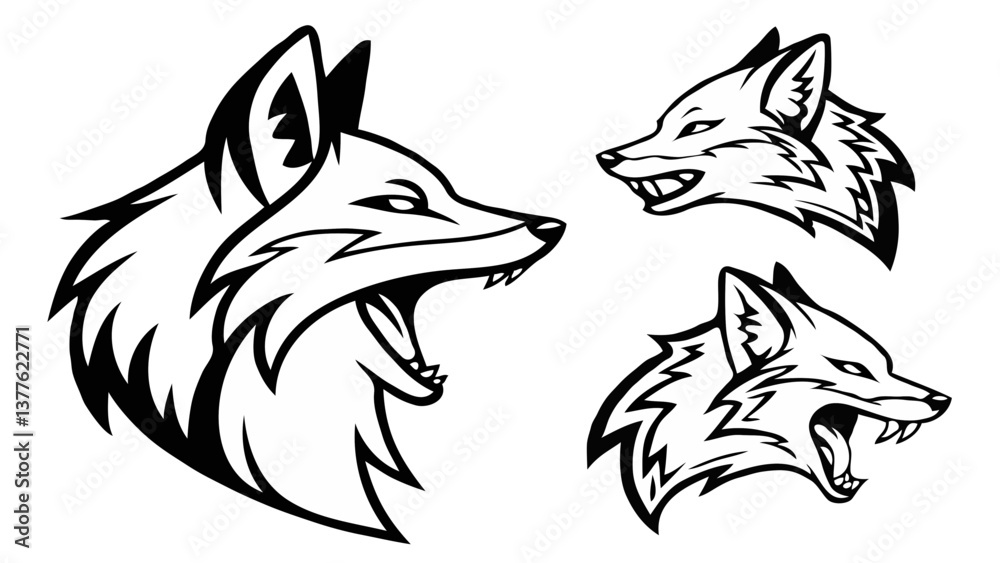 Obraz premium fox head vector