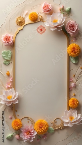 A charming floral background designed for romantic wedding invites.
