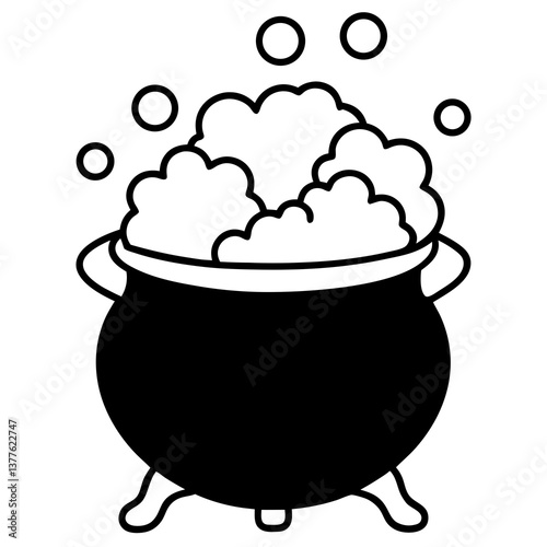 A pot filled with gold coins representing treasure and luck