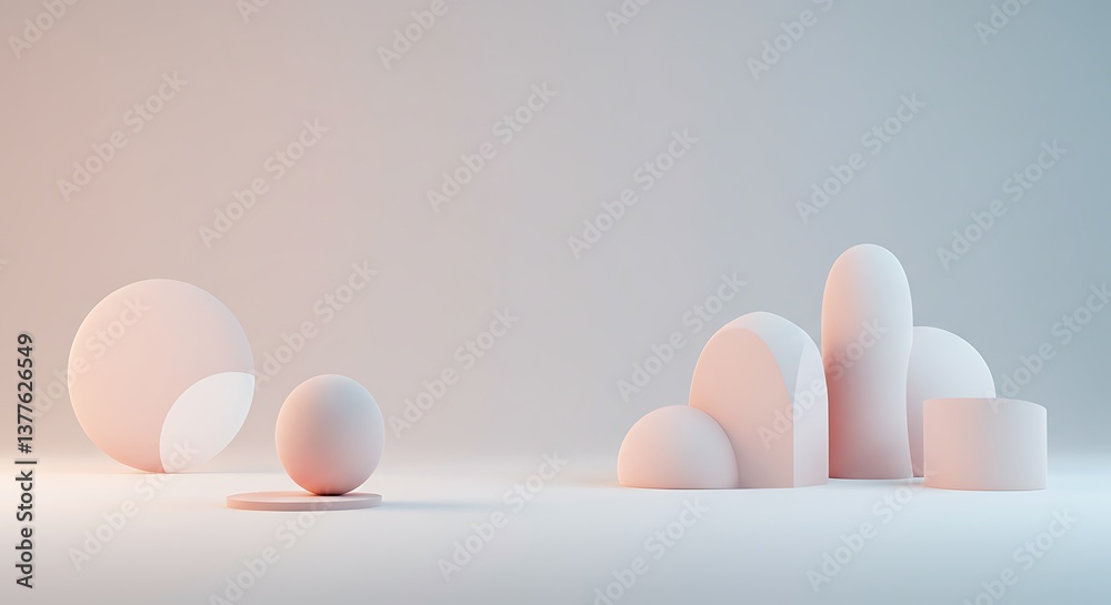 Fototapeta premium Pastel Abstract 3D Render