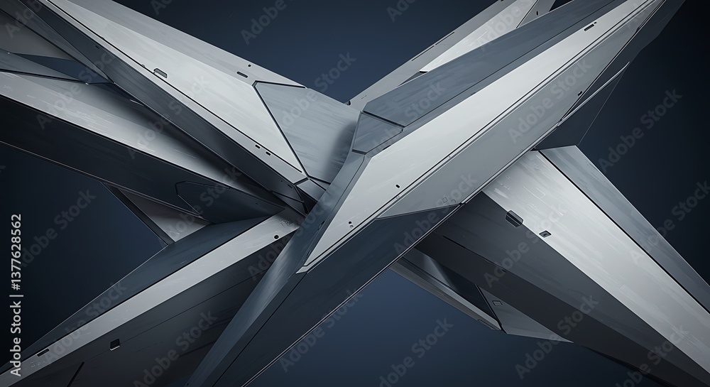 Obraz premium Abstract Blue and Gray Geometric Forms