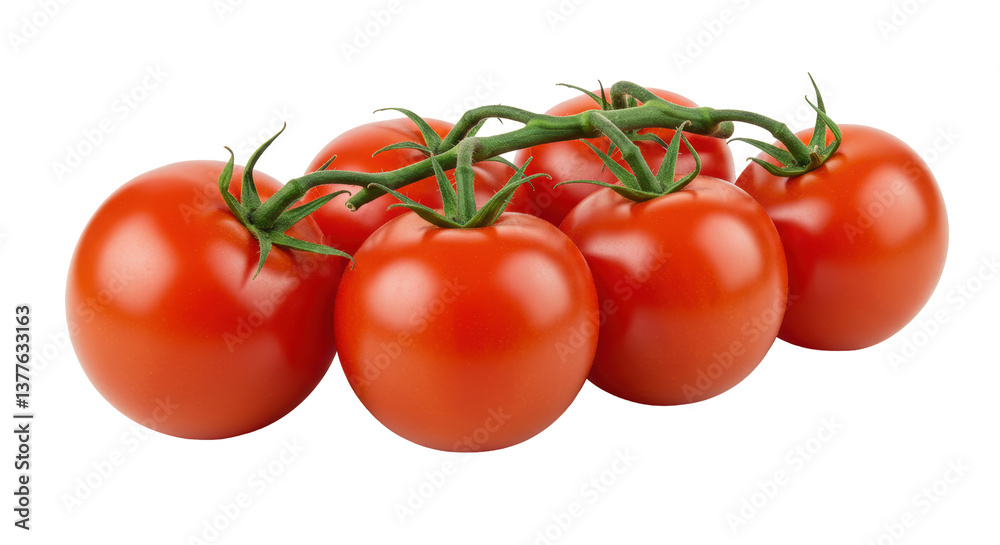 Isolated Bunch of Ripe Tomatoes