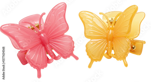 Isolated Butterfly Hair Clips