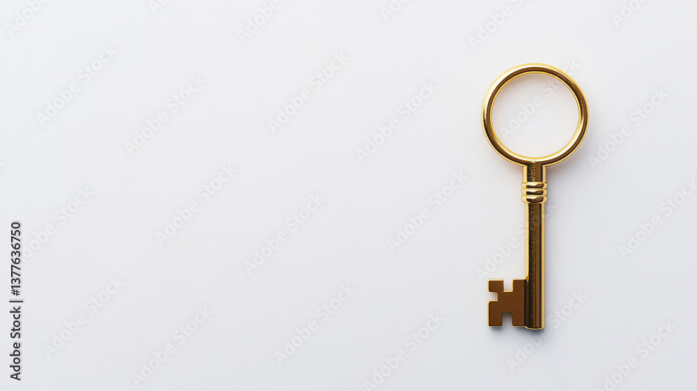 Golden key unlocking success, symbolic of business opportunities Golden key unlocking success, symbolic of business opportunities