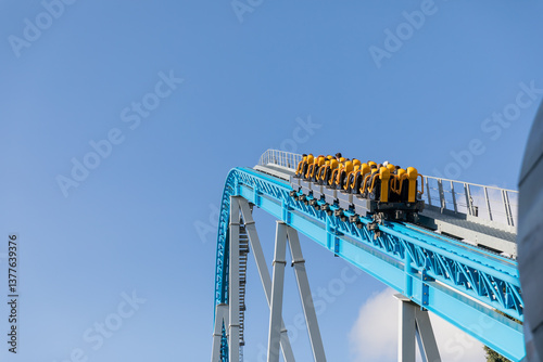 Amusement roller coaster for fun in the park