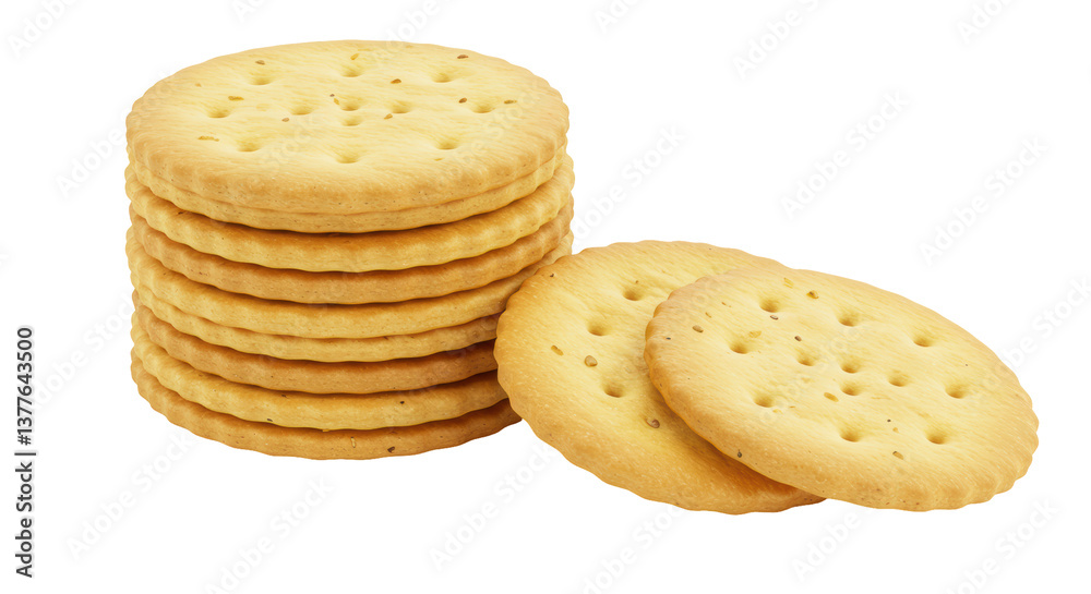 Isolated Stack of Crackers Isolated Stack of Crackers