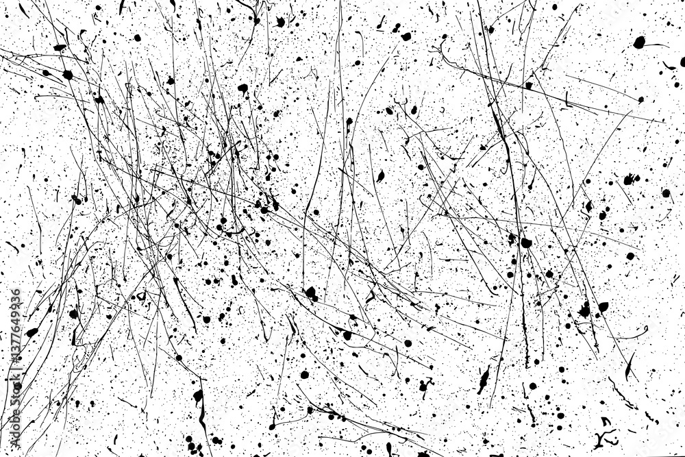 Texture wall grunge. Pattern paper old. Textured art rough design surface. Black splash on transparent background. PNG format.