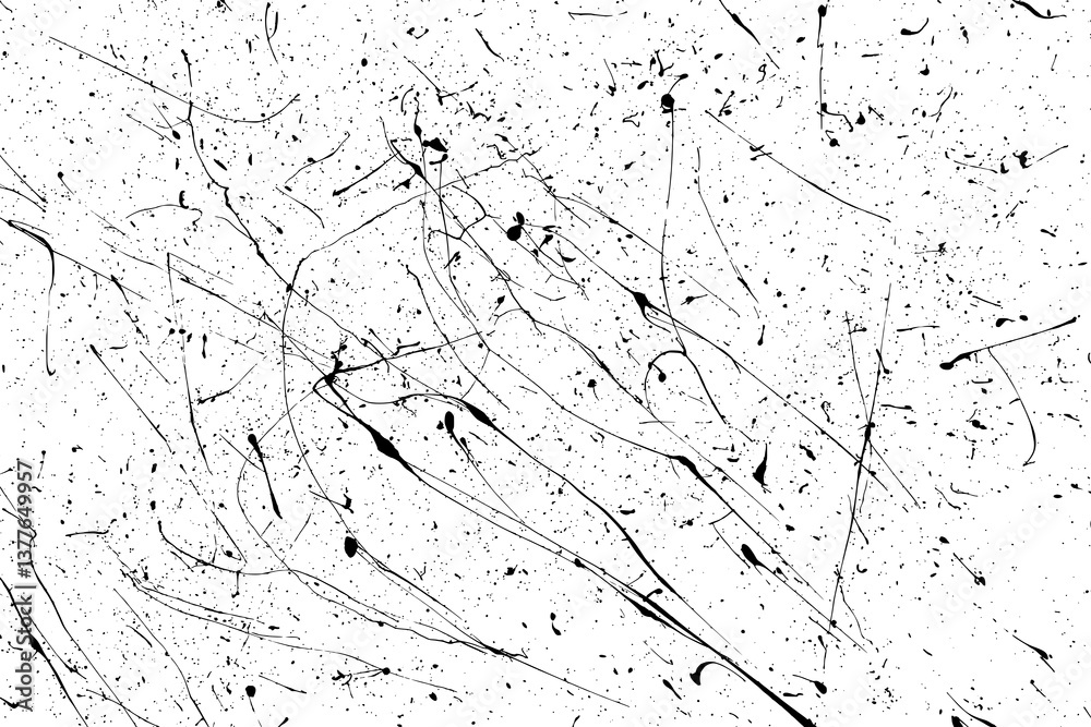 Texture wall grunge. Pattern paper old. Textured art rough design surface. Black splash on transparent background. PNG format.
