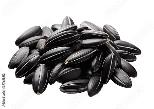 black sunflower seeds isolated on transparent background Remove png