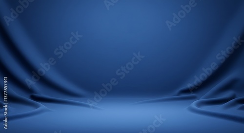 Azure Drape Deep Blue Studio Midnight Cloth Royal Blue Canvas Serene Indigo Fold Subtle Blue Depth Velvet Nightfall Indigo Embrace Blue Fabric Textures Ocean's Calm Embrace AI Generated