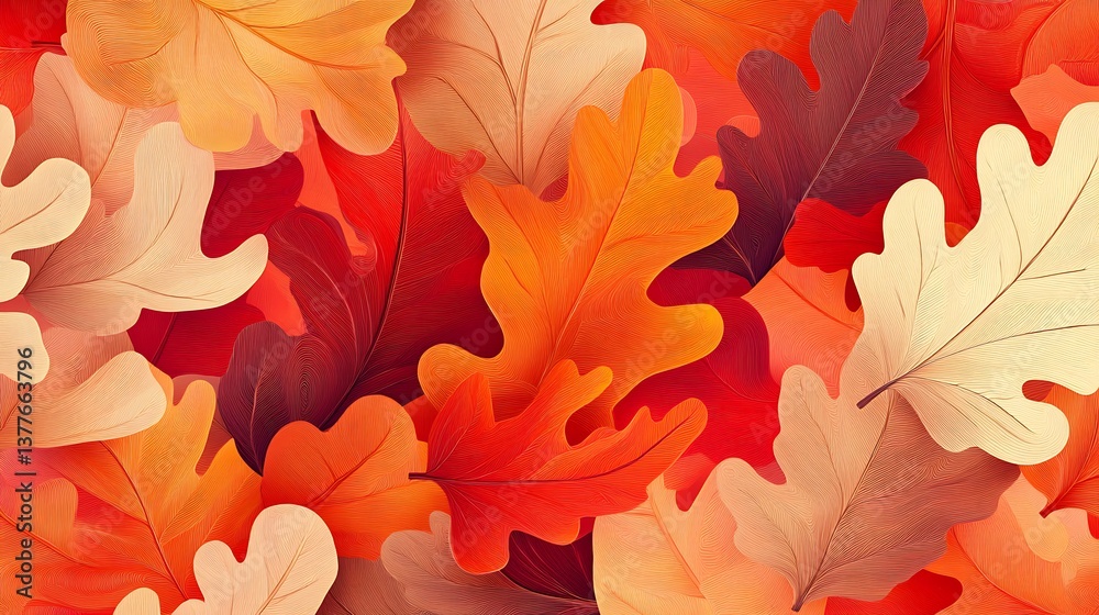 Fototapeta premium Autumn Oak Leaves Background. (16)