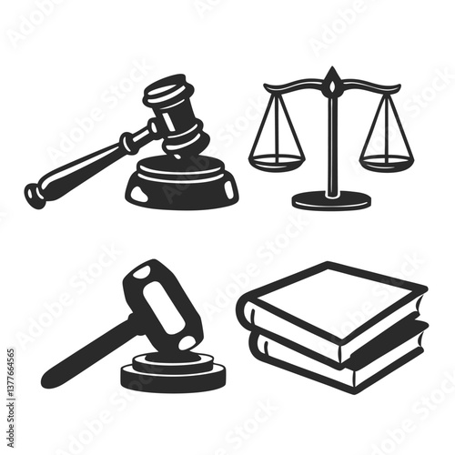 Single Line Drawing of a Judge with Gavel – Minimalist Legal Justice Illustration