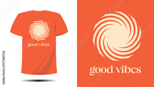 t-shirt good vibes symbol circle shape print design. Vector template in modern lettering and typography cool For t-shirt prints and other uses all good