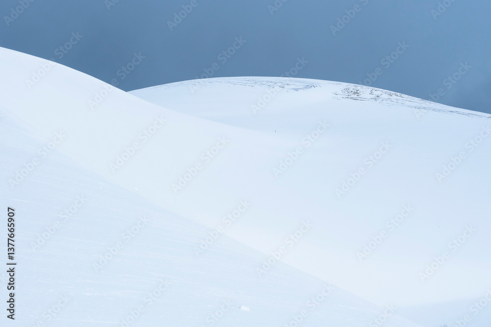 Obraz premium 冬の鳥取砂丘の雪景色 鳥取県 鳥取砂丘