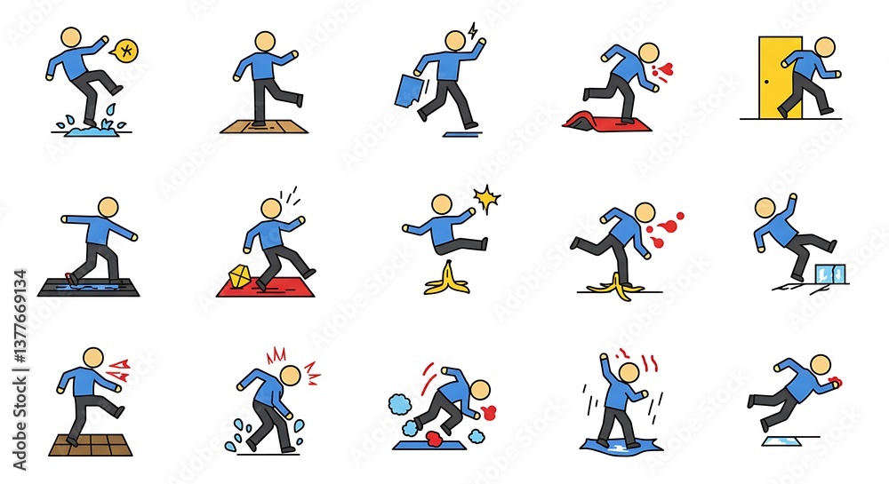 Fototapeta premium A Colorful Guide To Everyday Accidents AI Generated