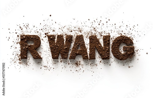 Text formed from dirt
