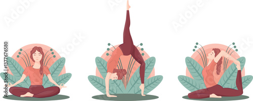 Yoga classes. Woman doing yoga.