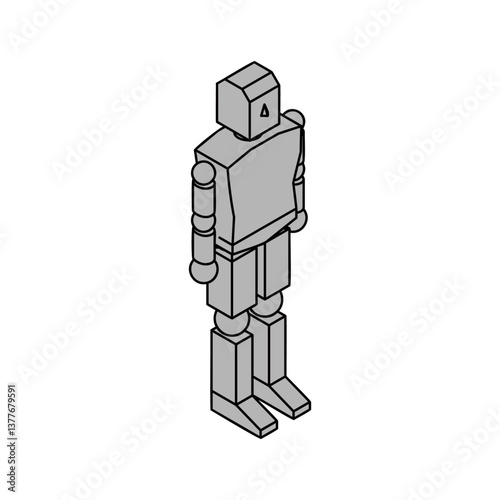 人型ロボットのアイソメ素材_1