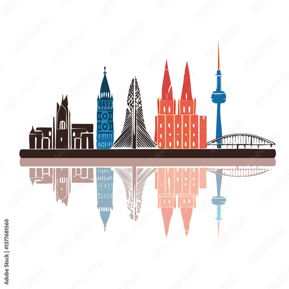 vector cologne city in germany icon design