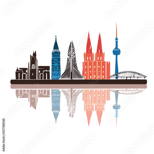Obraz na płótnie vector cologne city in germany icon design w salonie