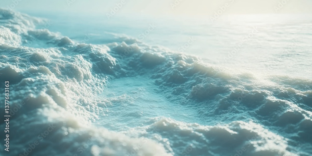 Fototapeta premium Soft ocean waves under a gentle sky.