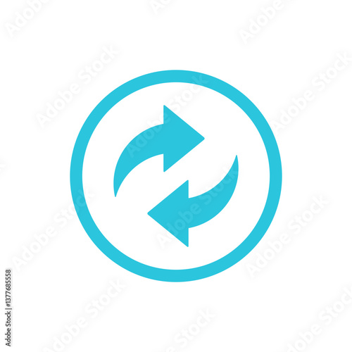 Free Download Synchronization Icon, Circular Arrows isolated on white background, Blue icon set - GFXLoad