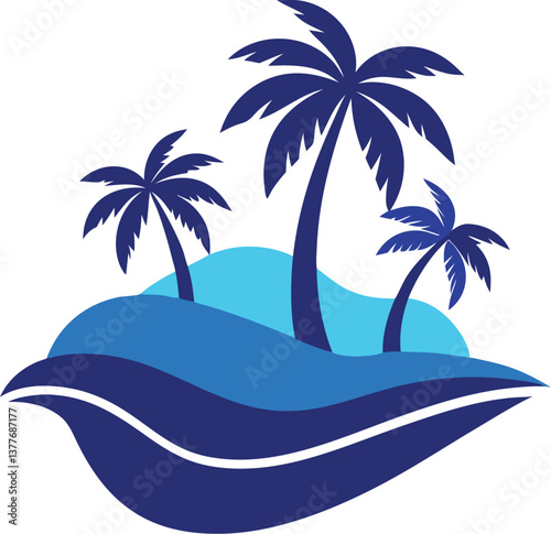 Oceanic Paradise Logo Featuring Palm Trees