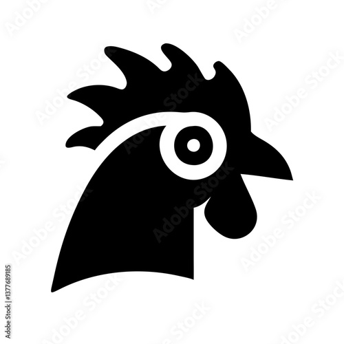 Rooster Head Icon Vector Illustration |