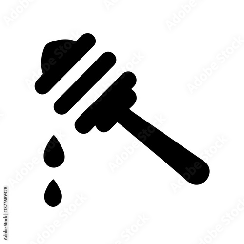 Vector Icon of Honey Dripper with Droplets