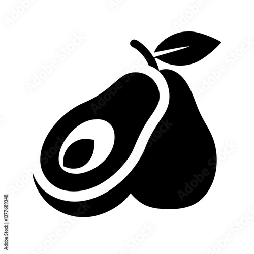 Vector icon of avocado silhouette