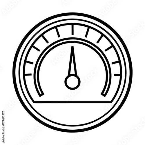 Speedometer Icon Vector Illustration. Dashboard Gauge Outline for Speed Measurement