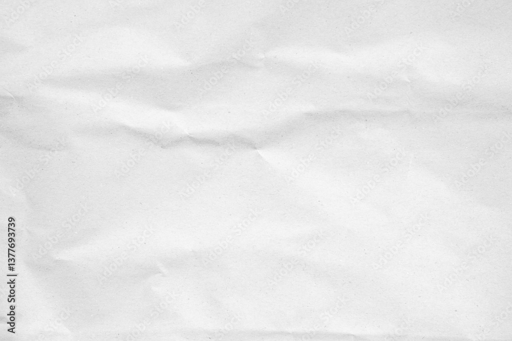 Fototapeta premium White recycled craft paper texture as background. Grey paper texture, Old vintage page or grunge vignette of old newspaper. Pattern rough art creased grunge letter. Hardboard with copy space for text.