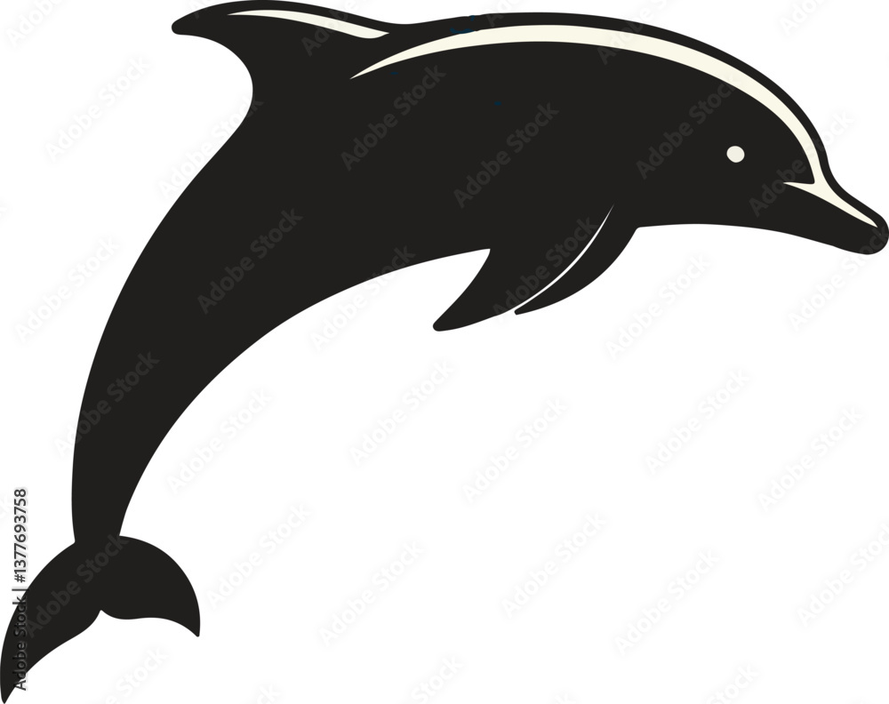Naklejka premium dolphin vector silhouette