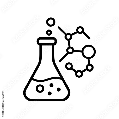 Vector Illustration of Laboratory Beakers and Flasks Icon