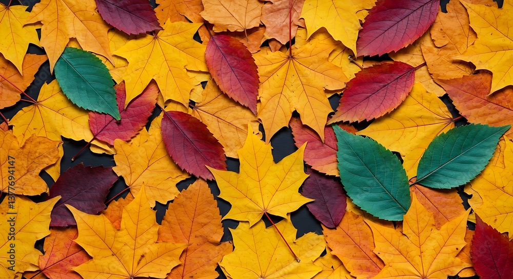 Fototapeta premium Autumn's Ember Hues AI Generated