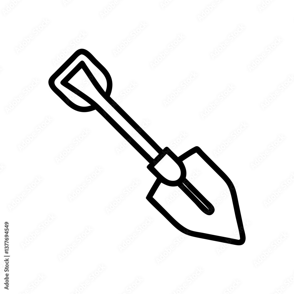 Shovel Icon Vector Illustration. Digging Garden Tool Outline Design Shovel Icon Vector Illustration. Digging Garden Tool Outline Design