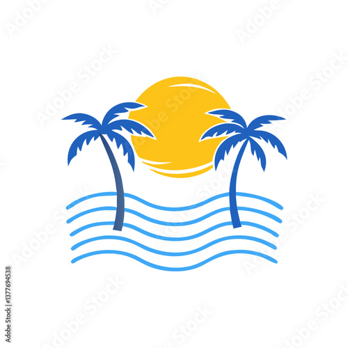 Vector illustration of a tropical island