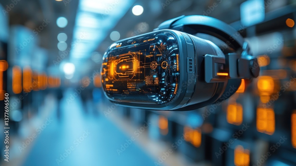 Fototapeta premium Futuristic VR Headset: A Glimpse into Immersive Technology