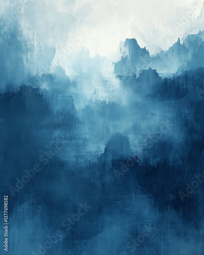 Abstract watercolor background in muted blues with space for title creation and artistic elements in book design Generative AI