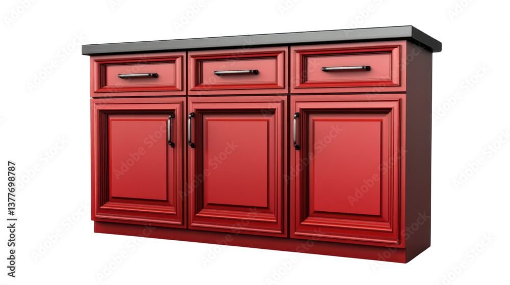 Fototapeta premium Kitchen cabinets, modern kitchen on transparent background