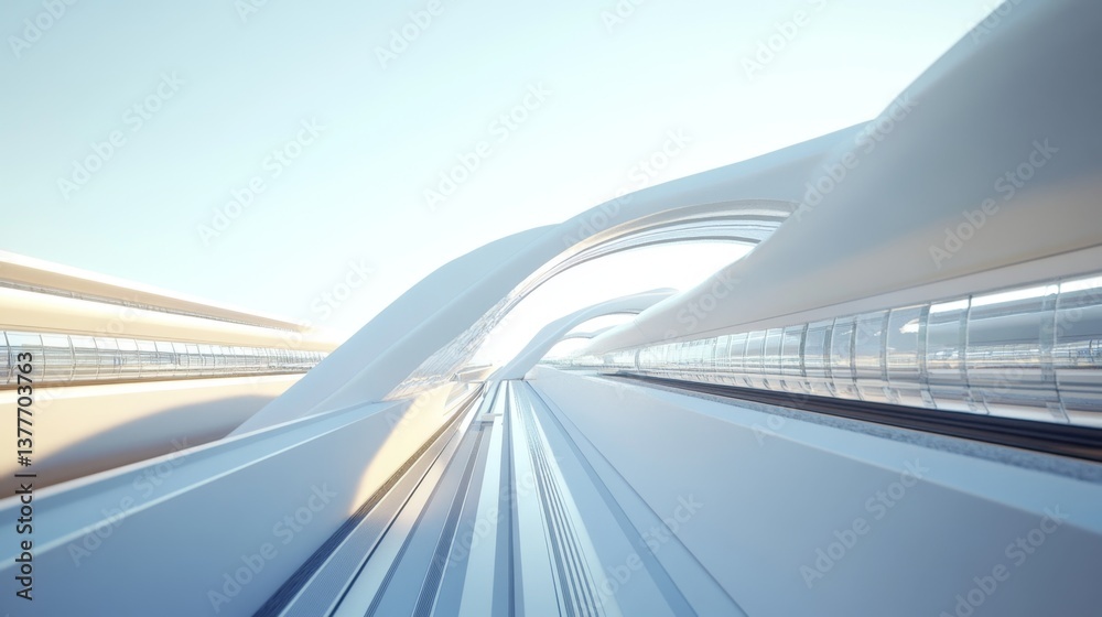 Obraz premium Futuristic Architecture with Smooth Lines and Bright Atmosphere