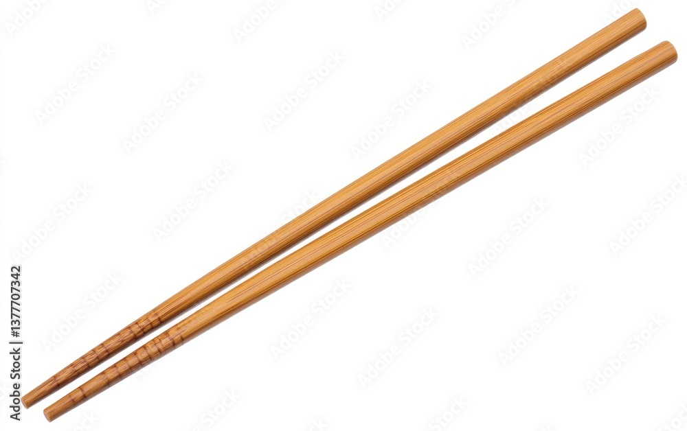 Pair of light brown wooden chopsticks