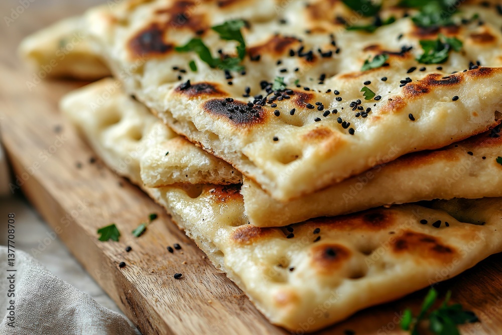 Deliciously Soft and Fluffy Bread Stacked on a Wooden Cutting Board Deliciously Soft and Fluffy Bread Stacked on a Wooden Cutting Board