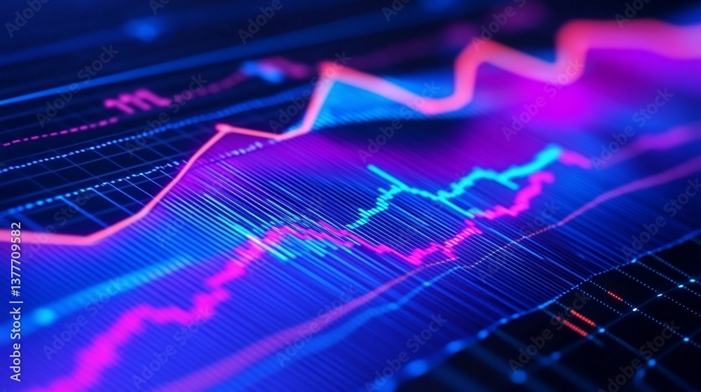 Vibrant data visualization showing dynamic market trends Vibrant data visualization showing dynamic market trends
