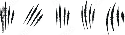 sharp claws, animal claw marks, digital art, dark creature, abstract, black and white, high contrast, detailed, mysterious, moody, cinematic
