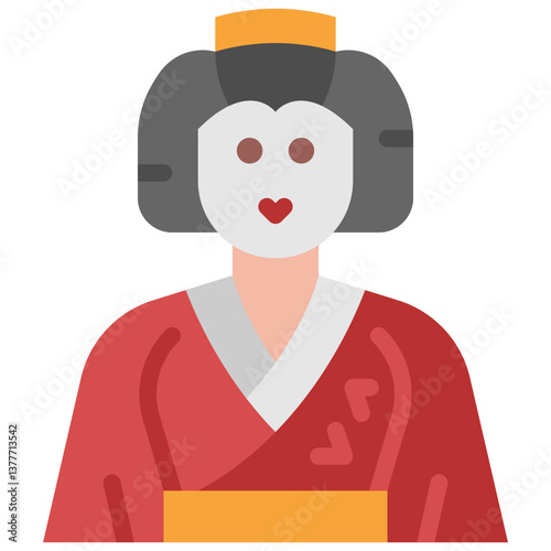 geisha flat icon
