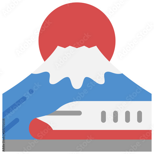 fuji flat icon