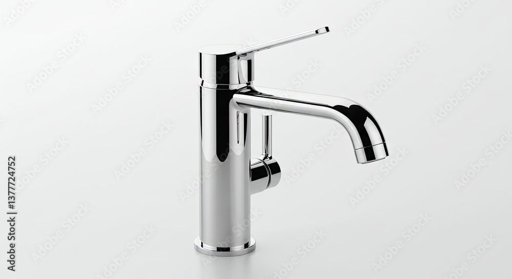 an chrome bathroom faucet with nozzle and chrome handles an chrome bathroom faucet with nozzle and chrome handles